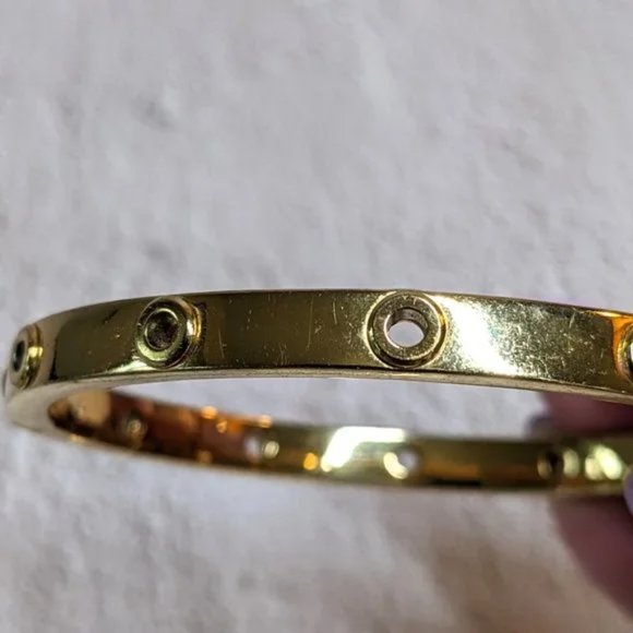 KATE SPADE Heavy Metals Gold Hinged Bangle Bracelet - Picture 3 of 4